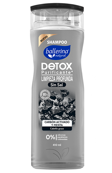 Shampoo Detox Purificante Carbón Activado y Menta